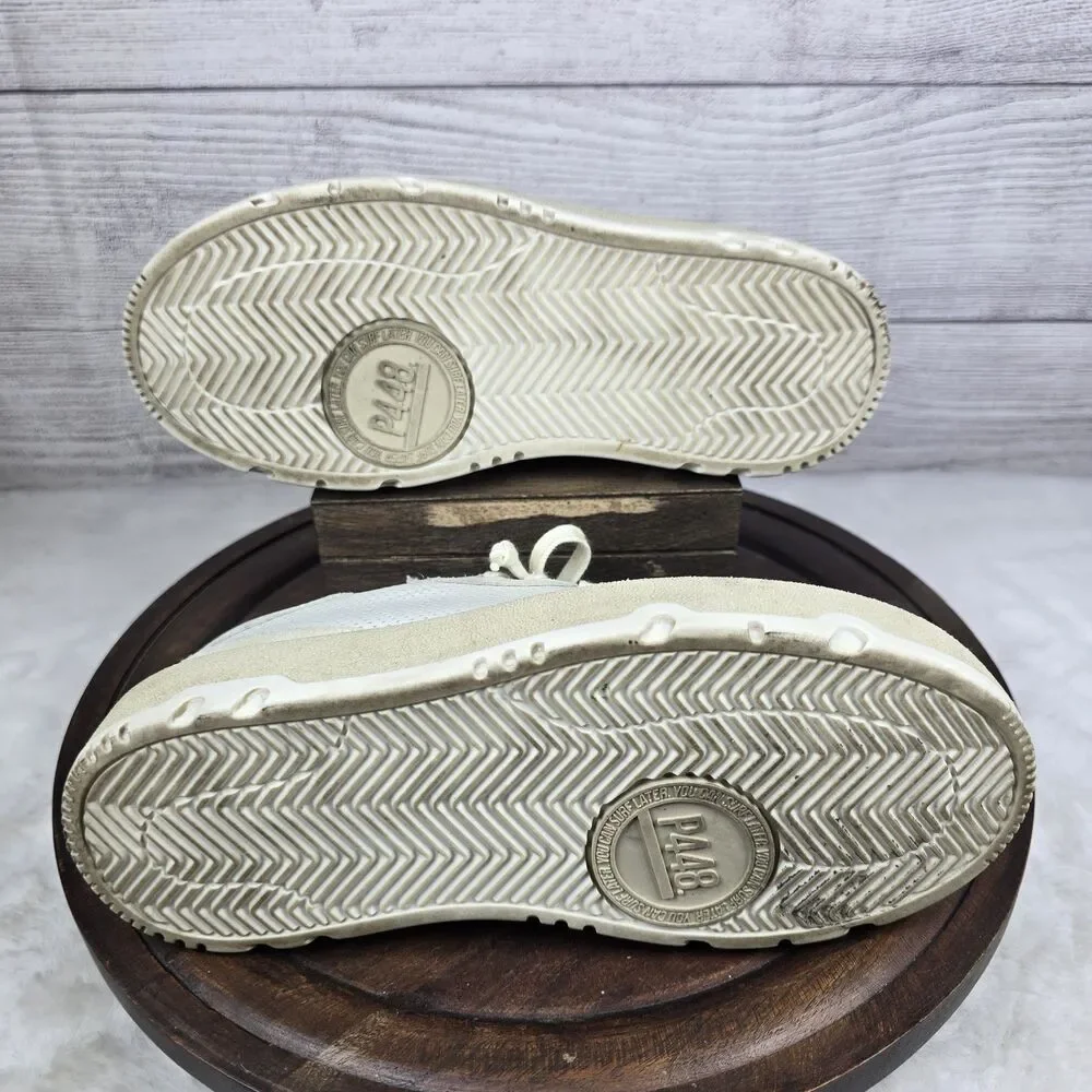 P448 Perforated Chunky Platform Sneaker Made In Italy Womens Sz US 6 EU 36 Shoe